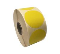 Yellow, 38mm Diameter, Circle Direct Thermal Labels 1,000 per roll Qty: 2 Rolls. Compatible with Munbyn, Citizen, Zebra, Brother, Toshiba & Many More