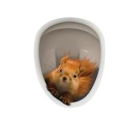 Yellow 3D Squirrel Toilet Seat Sticker - 3D Squirrel Toilet Seat Stickers, Bathroom Lid Sticker Funny Lid Stickers