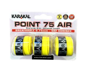 (Yellow) 3x Karakal Point 75 Air Overwrap Grip Anti Slip Racquet Protector