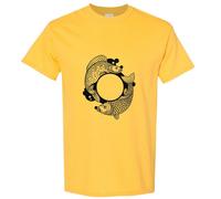 (Yellow, 3XL) Pisces Fish Zodiac Sign Horoscope Fortune Symbol Men T Shirt Tee Top