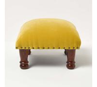 (Yellow, 40 x 40 x 25 cm) Mable Velvet Footstool