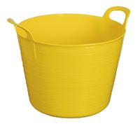 YELLOW 42L 42 Litre Large Flexi Tub Garden Flexible Colour Rubber Storage Container Bucket