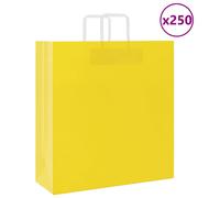 (yellow, 45 x 17 x 48 cm/ 250 pcs) vidaXL Paper Bags 250 pcs with Handles White 21x11x28 cm Paper Grocery Bag