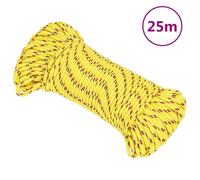 vidaXL Boat Rope Anchor Line Braided Cord UV Resistant Ship Marine Yacht Coil Rope Abrasion Resistant Yellow 5 mm 25 m Polypropylene