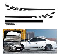 (Yellow) 5pcs Car Stickers Stripes Graphics Side Body Hood Rearview Mirror Decal Trim