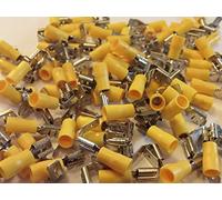 yellow 6.3 piggy back terminal crimp push on female spade crimp 25 50 100 pack (50)