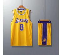 (Yellow 8#, XXL) Lakers Kobe Bryant adult and children's jersey set