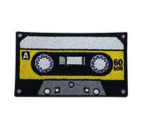 Yellow 80s Cassette Iron-on Patch | Music Embroidery Patch, Vintage ironable Patch, Retro Iron on Patches, Old School Badges Finally Home