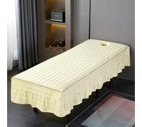 Yellow,80x190cm/2.6x6.2ft,Washable Elastic Massage Table Cover with Face Hole,Reusable Spa Treatment Massage Bed Sheet Suitable for Beauty Massage Salons SPA and Therapists