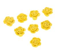 Yellow 8PCS Knobs & Handles Modern Ceramic Rose Flower Drawer Closet Cabinet Cupboard Pull Handle Door Knobs