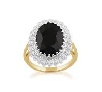 Yellow 9ct Gold 7.00ct Natural Sapphire & Diamond Classic Cluster Ring