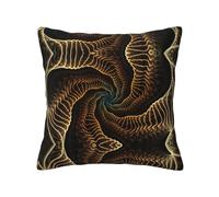 Yellow Abstract Spiral Pattern Four Seasons Universal Pillowcase Pillow Cushion Cover, Stylish Living Room Sofa Bedroom Decorative