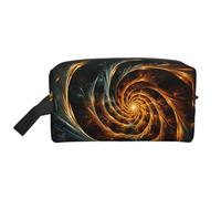 Yellow Abstract Spiral Pattern Portable Large-Capacity Travel Toiletry Bag (Print Models) Waterproof Makeup Storage Bag for Men and Women for Business Trips, Fitness, Bathroom, Daily Storage