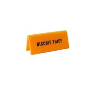 Yellow Acrylic Desk Sign ‘Biscuit Thief' | Office | Sign Plaque Ornament | Humour Novelty | Secret Santa | Gift For Him Her | Made in the UK | GB06569