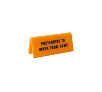 Yellow Acrylic Desk Sign ‘Pretending to Work from Home' | Office | Sign Plaque Ornament | Humour Novelty | Secret Santa | Gift for Him Her | Made in The UK | GB06570
