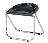 Yellow Acrylic Folding Chair - Thickened Armless Dining & Bar Stool for Home, Office, Living Room, and Outdoor Use (Black e)