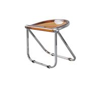 Yellow Acrylic Folding Chair - Thickened Armless Dining & Bar Stool for Home, Office, Living Room, Outdoor Use - & Modern Design (Brown)
