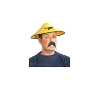 Yellow Adults Chinese Felt Hat - chinese felt hat accessory oriental coolie asian thai fancy dress