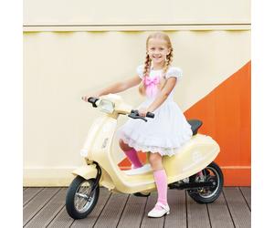 (Yellow) AIYAPLAY 24V Battery Powered Ride on Motorcycle with Manual Throttle