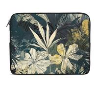 Yellow And Black Flowers Laptop Sleeve 17inch Laptop Protective Case for Women Men Shockproof Computer Cover Portable Notebook Briefcases Computer Carrying Bag Lap Top Protector Compatible with Notebo