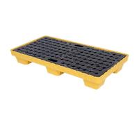 Yellow and Black Spill Containment Durable Polyethylene Spill Tray for Oil Tanks LeakProof Storage Platform HeavyDuty Warehouse Solution