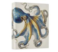 Yellow and Blue Octopus 3 Ring Binders 1.5 Inch Clear View Three Ring Binders Versatile Binder Fits 200 Sheets 1 Pack
