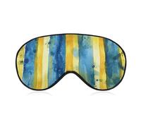 Yellow and Blue Pattern Eye Mask for Women & Men, Breathable & Adjustable Eye Cover, Ultra Soft Sleep Mask, Lightweight Travel Blindfold for Airplane, Nap, Night Sleeping