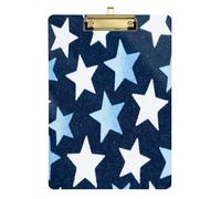 Yellow and Blue Stars School clipboard Plastic for Teacher Portfolio clipboard Size 9 x 12.5 Tabla para escribir con Clip
