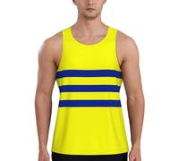 Yellow and Blue Stripes Men's Exercise Tank Top â€“ Premium Gym Sleeveless Shirt for Workouts and Fitness, Men's Workout Tank Top, Quick Drying Fitness Vest