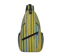 Yellow and Blue Stripes03 Crossbody Sling Bag Crossbody Shoulder Chest Bag Shoulder Strap Waist Fanny Pack Men Women