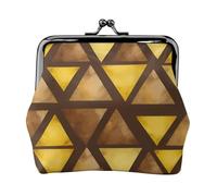 Yellow and Brown Triangles Print Versatile Coin Purse Exquisite Mini Wallet Cute Change Pouch for Any Occasion