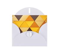 Yellow and Brown Triangles3 Print Blank Cards and Envelopes 5" x 6" for Wedding Birthday Invitations and All Occasions