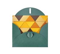 Yellow and Brown Triangles3 Print Blank Cards and Envelopes 5" x 6" for Wedding Birthday Invitations and All Occasions