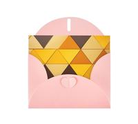 Yellow and Brown Triangles3 Print Blank Cards and Envelopes 5" x 6" for Wedding Birthday Invitations and All Occasions