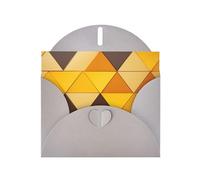 Yellow and Brown Triangles3 Print Blank Cards and Envelopes 5" x 6" for Wedding Birthday Invitations and All Occasions
