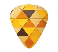Yellow and Brown Triangles3 Print Guitar Pick,12 Pack,Includes Thin,Medium,Heavy Gauges,Suitable for guitar,ukulele