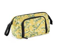 Yellow and Green Calico Pencil Box Large Capacity Kids Pencil Case Portable for Boys School Must Haves
