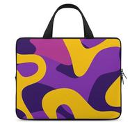 Yellow and Purple Pattern Laptop Case Sleeve 15inch Business Travel Protective Computer Carrying Cover Briefcase Handbags for Laptop Or Tablet