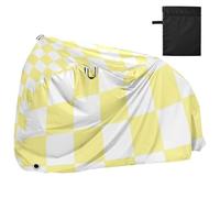Yellow and White American Plaid Waterproof Outdoor Bike Cover with Lock Holes Indoor Outdoor Storage Mountain Bike Cover Fits for Most impermeable para bicicleta