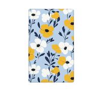 Yellow and White Flowers Single Toggle Blank Wall Plate Light Switch Cover Decorative 1 Gang for Kitchen Room Bathroom Size 11.4x7cm