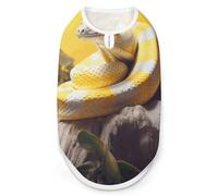Yellow and White Python Dog Shirt Quick Dry Breathable Pet T-Shirt Soft Stretchy Sleeveless Vest Dog Apparel M