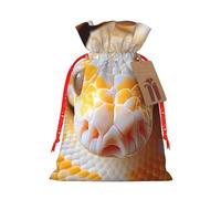 Yellow And White Python Drawstring Gift Bags Reusable Gift Wrapping Pouches For Birthday, Wedding, Party Favours & Festive Presents