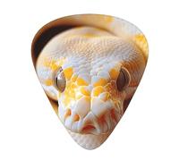 Yellow And White Python Guitar Picks Gift Set - Smooth Durable Plectrums For Acoustic, Electric & Bass Guitar, Perfect Present For Guitar Lovers & Musicians