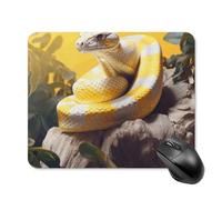 Yellow and White Python Square Mouse Pad Portable Computer Mousepad with Non-Slip Rubber Base 20 * 25cm Ultra-Thin Gaming Mouse Mat for Computer Laptop Office Desk Accessories