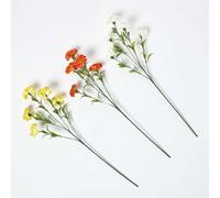 Yellow Artificial Carnation Spray Single Stem Set of 3, 55cm