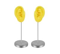(Yellow) Artificial Ear Model Soft Silicone Left and Right Ear Mold for Acupunctures Training Practical Jewelry Display Props Yellow