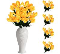 Yellow Artificial Flowers Fake Plants - 4 Bunches Long Stem for Home Wedding Office Party Garden Decor 5725