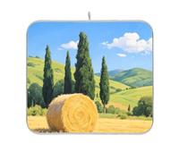 Yellow Autumn Wheat Fields Drying Dish mat Reusable Rectangle Small Kitchen matt 16x18 Easy Clean Decorative Home Decor Essentials