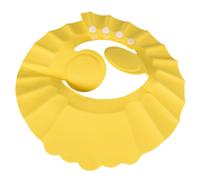 (Yellow) Baby Shower Hat Adjustable Kids Shampoo Bath Cap Wash Hair Waterproof Ear Shield