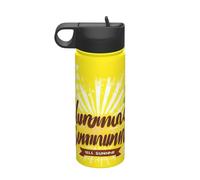 Yellow Background with Hello Sunshine Printing 18oz Insulated Sports Kettle Portable Stainless Steel for Gym Camping